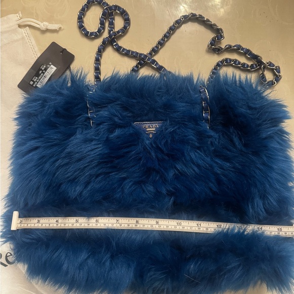 Prada Vibrant Blue Fur Shoulder Bag - Picture 7 of 12